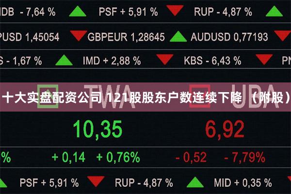 十大实盘配资公司 121股股东户数连续下降 (附股)