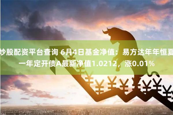 炒股配资平台查询 6月4日基金净值：易方达年年恒夏一年定开债A最新净值1.0212，涨0.01%