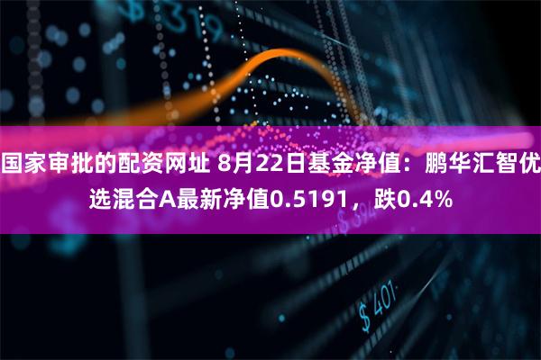 国家审批的配资网址 8月22日基金净值:鹏华汇智优选混合A最新净值0.5191,跌0.4%