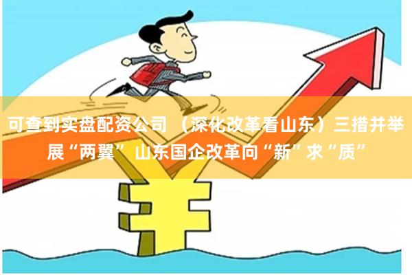 可查到实盘配资公司 (深化改革看山东)三措并举展“两翼” 山东国企改革向“新”求“质”