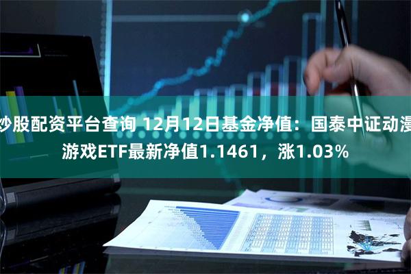 炒股配资平台查询 12月12日基金净值：国泰中证动漫游戏ETF最新净值1.1461，涨1.03%